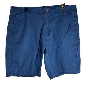 Iron Flex Mens Size 38 Chino Shorts Navy 9inch Inseam Pockets 430